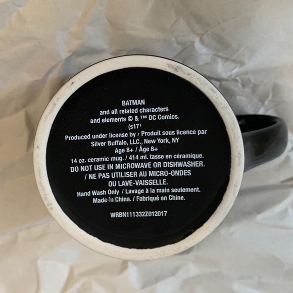 DC Comics Batman Black & Yellow Bat Symbol Logo Coffee Mug Cup - Picture 5 of 5